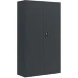 vidaXL Aktenschrank, Büroschrank mit 4 Einlegeböden, Abschließbar Metallschrank Schrank mit Türen, Aufbewahrungsschrank Büromöbel, Anthrazit Stahl