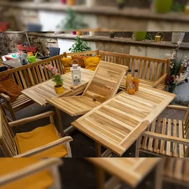 möbelliebling Gartenmöbel Set 4tlg mit Eckbank Teak Gartentisch ausziehbar 120-170 cm MADERA/CARACAS