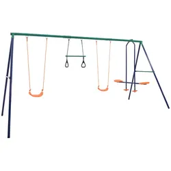 Schaukelset mit Turningen und 4 Sitzen Stahl