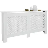 ECD Germany Heizkörperverkleidung Wabenmuster 152x19x82 cm Weiß