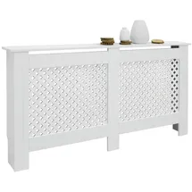 ECD Germany Heizkörperverkleidung Wabenmuster 152x19x82 cm Weiß