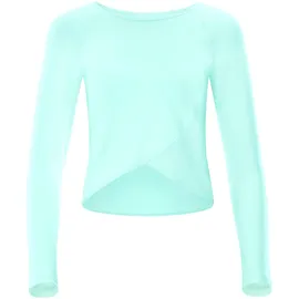 Winshape Functional Light and Soft Cropped Long Sleeve Top Aet131ls in delicate mint, M