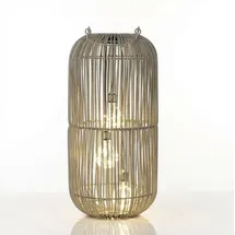 Formano Laterne Rattan 45 cm 3 LED Birnen grau/braun