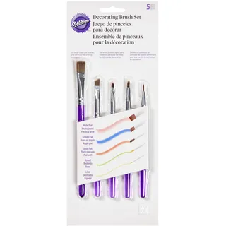 Wilton Decorating Brush Set, Pinselset für DIY Kuchen, Cupcakes und Plätzchen Dekorieren, Backpinsel Werkzeug, Kuchen Bürsten, Kuchen Verzieren / Bemalen - Set/5