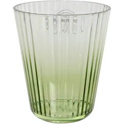 Decoris Trinkglas 10cm Kunststoff - Trinkbecher mit Rillen Becher Gläser Trinkgeschirr Wasserglas Saftglas Limonadenglas Cocktailglas Transparent Grün