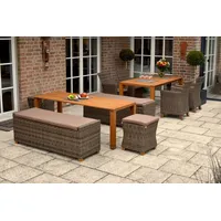 Merxx Toskana Garten-Essgruppe 11-tlg. Ausziehtisch 180 x 90 cm beige