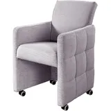 Esszimmersessel EXXPO - SOFA FASHION "Barista, Loungesessel auf Rollen mit hoher Bodenfreiheit", rosa (powder rose), B:64cm H:90cm T:72cm, Sessel, Esszimmersessel, Barista Clubsessel auf Rollen mit schmalen Armlehnen, modernes Design