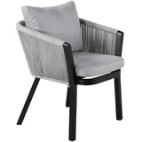 gardenson Gartenstuhl 60 x 73 x 62,5 cm grau/schwarz