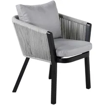 gardenson Gartenstuhl 60 x 73 x 62,5 cm grau/schwarz