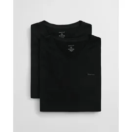 GANT für Herren. 900012018 2er-Set schwarze T-Shirts mit V-Ausschnitt (XXL), Heimtextilien, Baumwolle, Kurzarm