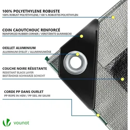 VOUNOT Abdeckplane 1,5 x 6 m Grau