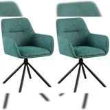 CLP Esszimmerstuhl Tipton Polyester grün 2er Set