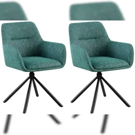 CLP Esszimmerstuhl Tipton Polyester grün 2er Set