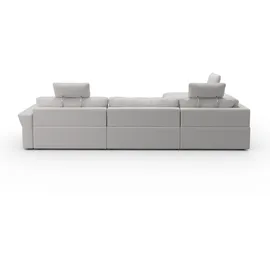 sit&more Ecksofa SIT & MORE "Cadabra L-Form", silber, B:356cm H:80cm T:292cm, Samtoptik (100% Polyester);Soft clean (98% Polyester, 2% Polyamid);Struktur fein (100% Polyester), Sofas, Ecksofa, Breite 356 cm, mit Sitztiefenverstellung