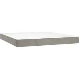 vidaXL Boxspringbett mit Matratze Hellgrau 160x200 cm Samt