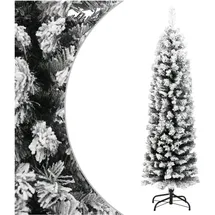 vidaXL Künstlicher Weihnachtsbaum Schlank mit Schnee Grün 120 cm