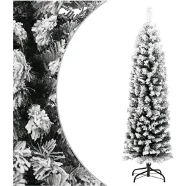 vidaXL Künstlicher Weihnachtsbaum Schlank mit Schnee Grün 120 cm