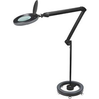 Lumeno Lupenleuchte 7218 MKIII, mit Rollstativ, 8 Dioptrien (3-fach), LED, Linsen-Ø: 127 mm, Gehäuse: schwarz