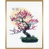 Riolis Stickbild-Set, Motiv Bonsai Sakura Wish von Wohlbefinden Multi Color, Kreuzstich,