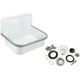 CORNAT Stahl-Ausgussbecken mit Zubehör-Set, 50 cm, 1 Stück, AGBSET50
