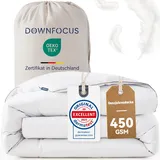 downfocus Bettdecke 220x240 | 2380g extraweiche Federn & Daunen | Oeko-Tex, RDS Zertifiziert für Tierwohl | Ganzjahres Federbett Daunendecke 220x240