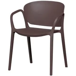 Stapelstuhl Bent aus Kunststoff, Lila / Braun