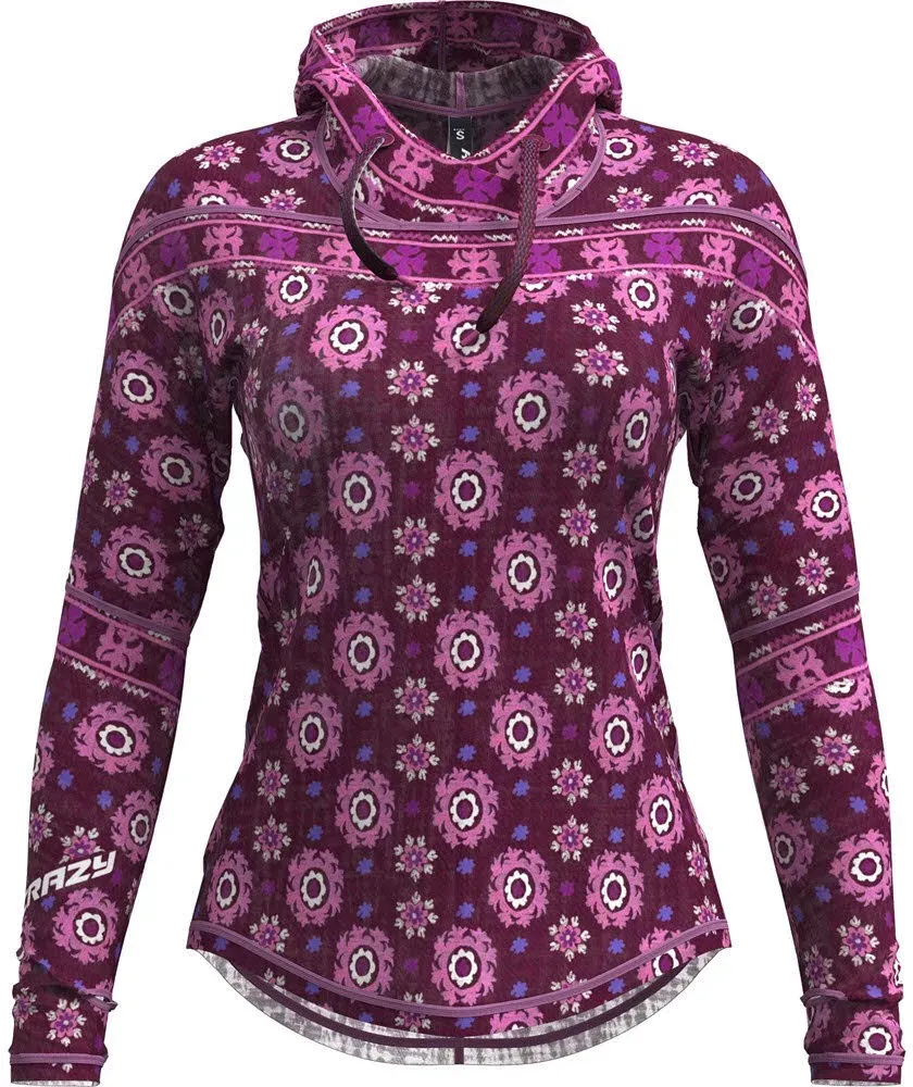 Crazy Idea PULL IBEX Damen Hoodie Kapuzenpullover caleido lila