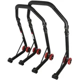 SEFIS D18 Motorradständer Set Vorder- und Hinterrad Motorradheber Serviceständer motorrad montageständer hinten motorrad ständer set motorrad aufbocken (Schwarz, Adapter: Dorn / Racing (Haken))