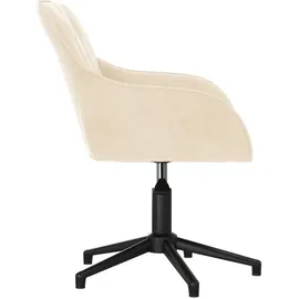 vidaXL Esszimmerstühle 2 Stk. Drehbar Creme Samt