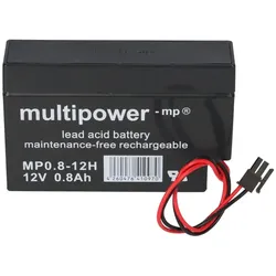 Multipower Blei-Akku MP0,8-12H Pb 12V 0,8Ah Heim und Haus Stecker