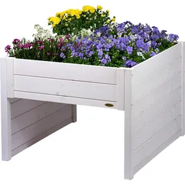 Dobar Mährobotergarage mit Pflanzkasten weiß