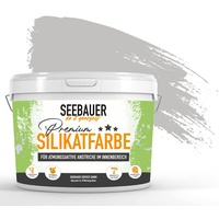 SEEBAUER diy® Silikatfarbe Grau für Innen (No. 229 Fossil Sense 5,0 Liter) Mineralfarbe Grautöne hohe Deckkraft