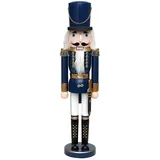 Dekohelden24 Wunderschöner Nussknacker Soldat in Blau metallic ca. 50 cm