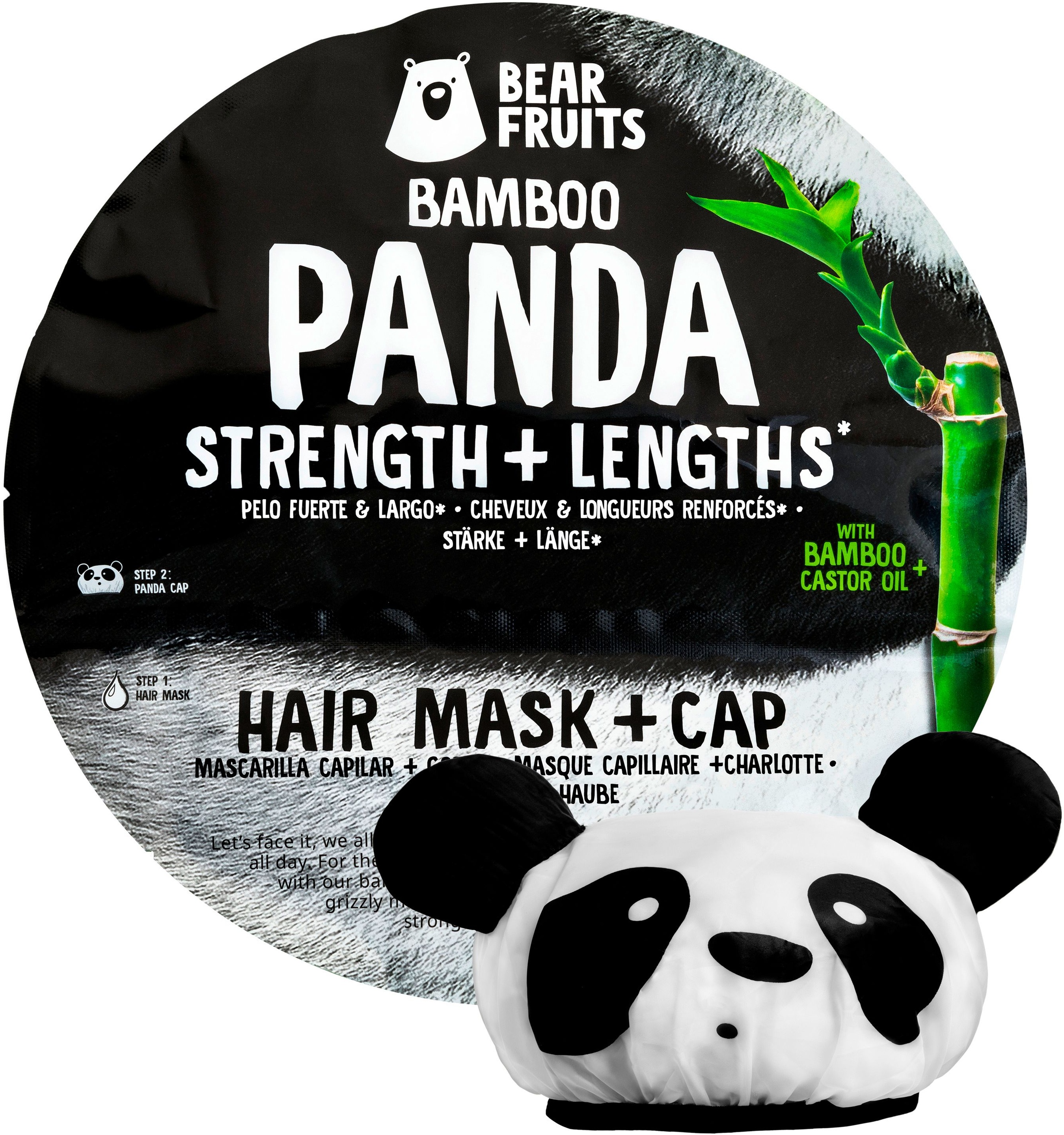 Bear Fruits - Haarmaske & -haube 'Panda' Haarkur 10x20 ml Frauen