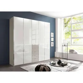 Novel Drehtürenschrank 250 x 236 x 58 cm Grau/Weiß