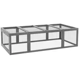 PawHut Hasenstall Kaninchenstall aus Tannenholz Winterfest Hasenkäfig mit aufklappbar Dach 180x90x48 cm Kaninchenkäfig Outdoor Kleintierstall für Kleintiere