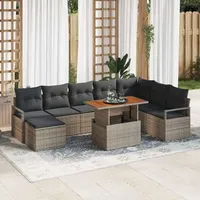 vidaXL Garten-Sofa-Set 9-tlg. Grau