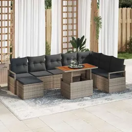 vidaXL Garten-Sofa-Set 9-tlg. Grau