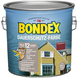 Bondex Dauerschutz Farbe Außen Holzfarbe, Hochdeckend, Wetterschutz,Schwedenrot, 2,50 l