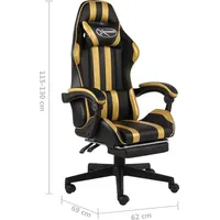 VidaXL 20528 Gaming Chair mit Fußablage schwarz/gold