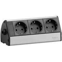EVOline 93000393 Steckdosenleiste Schwarz, Silber Schutzkontakt 1St.