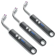 Brandson USB Lichtbogen Stabfeuerzeug 3er-Set Grau