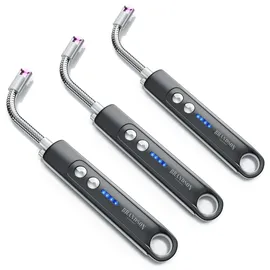 Brandson USB Lichtbogen Stabfeuerzeug 3er-Set Grau
