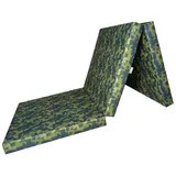 FORTISLINE Klappmatratze 195x60x9cm - 3-teilige Faltmatratze - H2 Gästematratze - Camping Faltbare - Kamping Bett - Waschbar Bezug - Erwachsene Klappbar - Reisematratze - Schaumstoff Matratze