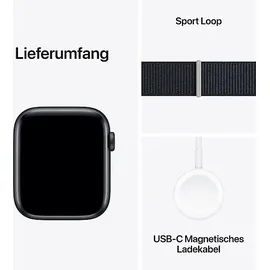 Apple Watch SE 2023 GPS 44 mm Aluminiumgehäuse mitternacht, Sport Loop mitternacht