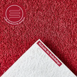Andiamo Teppichboden ANDIAMO "Ines, Kräuselvelours, Gesamthöhe 8,5 mm, Luxusklasse LC2", rot, B:400cm L:450cm, Kunstfaser, Teppiche, Uni Farben, Breite 400 cm, strapazierfähig & pflegeleicht