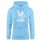 MoonWorks Hoodie Kapuzen Pullover Damen Ski-Haserl Ski-Hase Après Ski Party Ski-Fahrer Snowboard-Fahrer Hoodie Frauen Moonworks® blau M