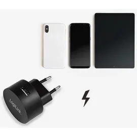 Logilink USB Steckdosenadapter 1x USB-A, Schwarz
