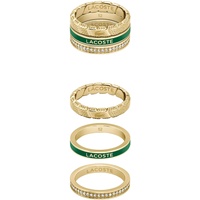 Lacoste 2040282 Damenring Trila Goldfarben/Grün, 52/16,6