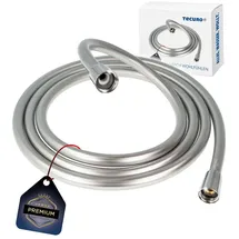 tecuro Premium Brauseschlauch 2,50 M, Verdrehsicher, Silberglatt, Ktw/dvgw - Tecuro